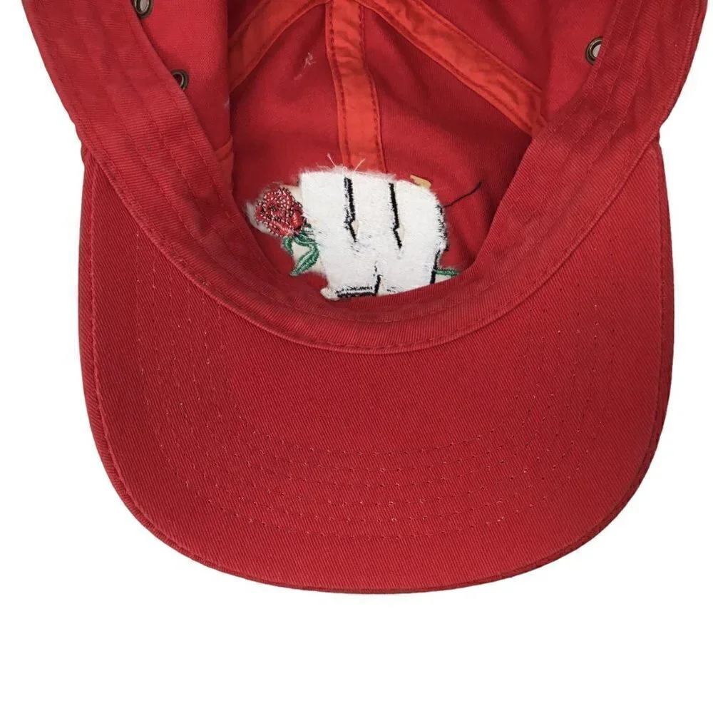 Vintage 2000 Rosebowl Wisconsin Badgers Hat Baseball Cap Football Game NCAA Red